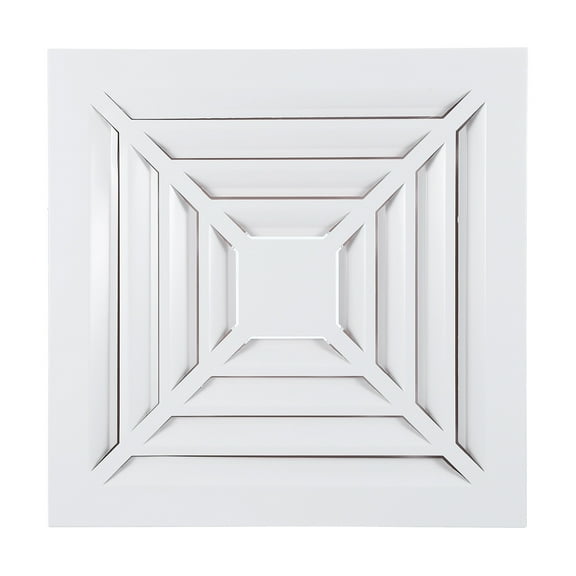 Uxcell Square Air Vent Cover, Aluminum Alloy Air Return Grille Sidewall or Ceiling Air Diffuser with Pipe for Home Office 4"