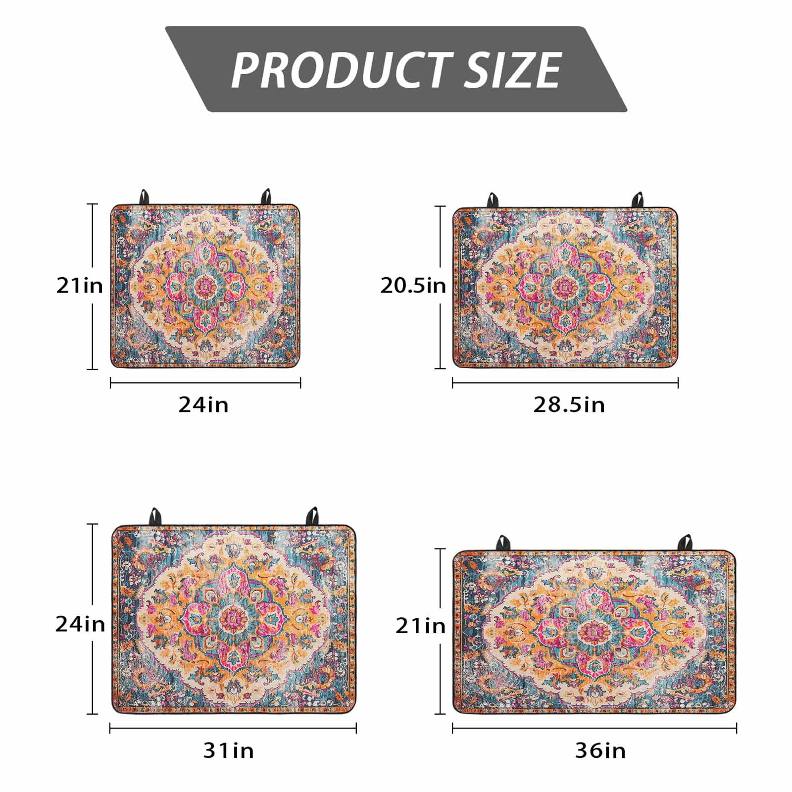 Blue Pink Stove Top Cover for Electric Stove, Heat-proof & Non Slip Glass Top Stove Cover Protector, Boho Middle Century Geometric Abstract Kitchen Flat Cooktop Rubber Mat 24x21 Inches