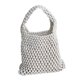 thumbnail image 1 of Bolso de mano mini para mujer, de algodón, tejido a crochet, con asa superior, cordón ajustable, para playa, de red de pesca, 1 of 6