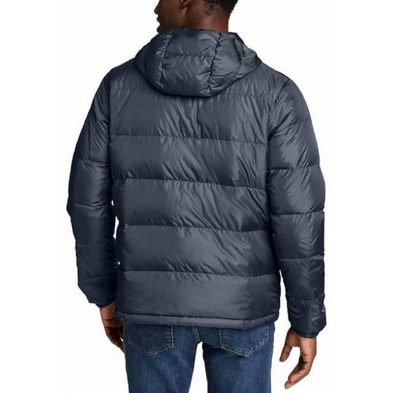 Eddie Bauer Mens EB650 Hooded Goose Down Puffer Jacket Blue