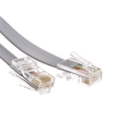 - Telephone Cord (Data), RJ45, Silver Satin, Straight, 7 foot