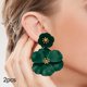 thumbnail image 1 of Pendientes colgantes de flores, pendientes de pétalos florales, pendientes colgantes para vacaciones, mujeres, niñas, joyería del día de San Valentín, Verde oscuro, 1 of 8