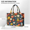 thumbnail image 3 of Large Capacity Tote Bag,Pioneer Flower Floral Print Pattern Handbag Fashion Luxury Tote Bag,15.7"x13"x 5.1" Inches,Laptop Compatible, 3 of 6