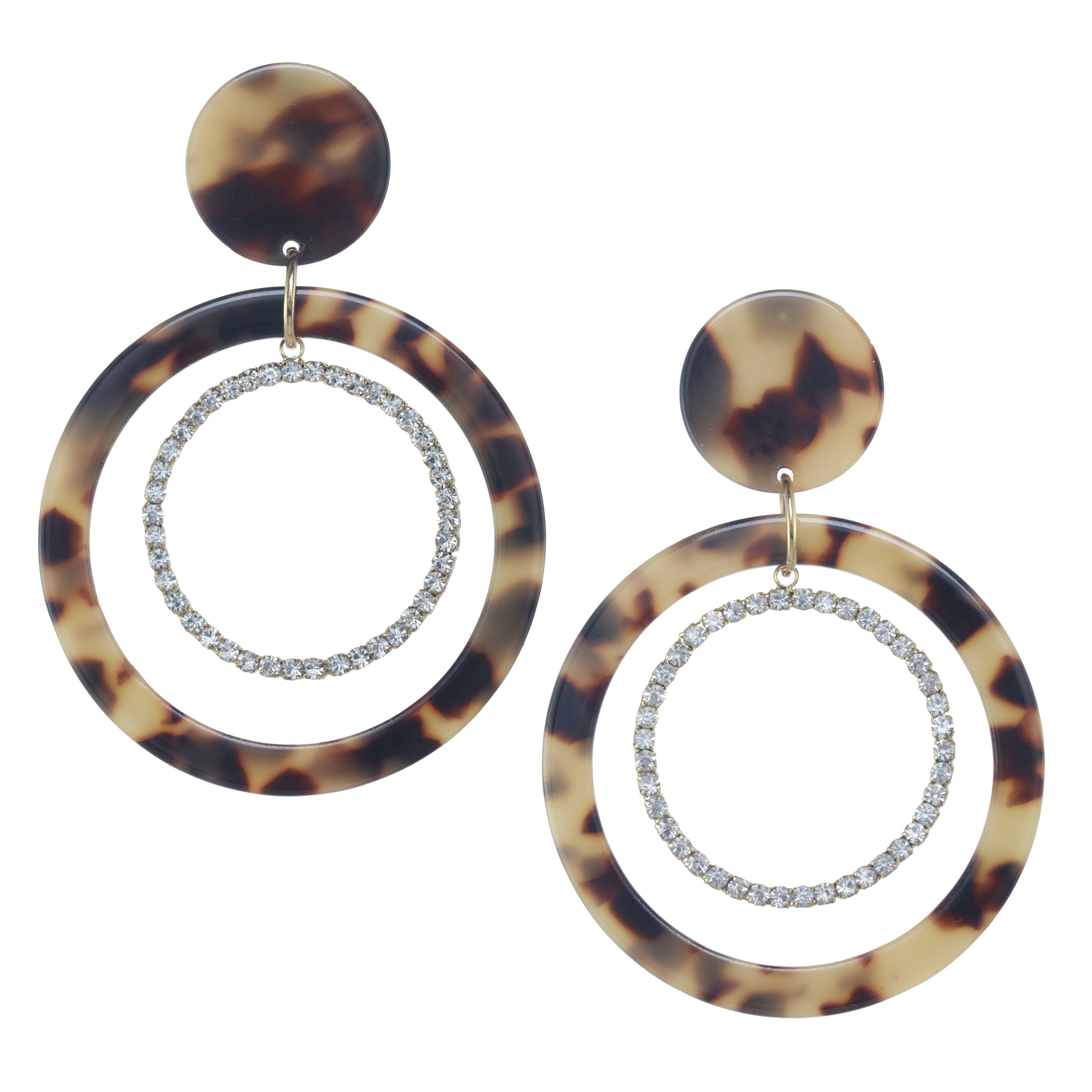 Acrylic Resin Geometric Water Drop Round T Bar Stud Earrings For Women Girl Jewelry 