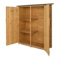 thumbnail image 6 of YYAo Outdoor Storage Shed with Double Doors, Wooden Garden Tool, 63.8" x 55.1" x 19.7", Natural, 6 of 16