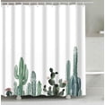 thumbnail image 1 of Rideau de Douche Décor Cactus avec Design Moderne et Concis, Rideau de Douche Imperméable en Polyester avec Doublure et Crochets 72 Pouces x 72 Pouces (Cactus), 1 of 5