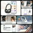 thumbnail image 2 of Audífonos Supraaurales Inalámbricos Bluetooth HP06, Traductor AI 135 Idiomas, Cancelación de Ruido, Batería de 26 H, Micrófono para Llamadas, Viajes y Oficina - Negro, 2 of 5