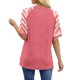 thumbnail image 3 of Tops de manga corta de mujer Casual Raglan manga fuera del hombro impresión blusa verano suave, 3 of 8