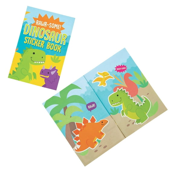 Dinosaur Sticker Scene Book - Stationery - 12 Pieces