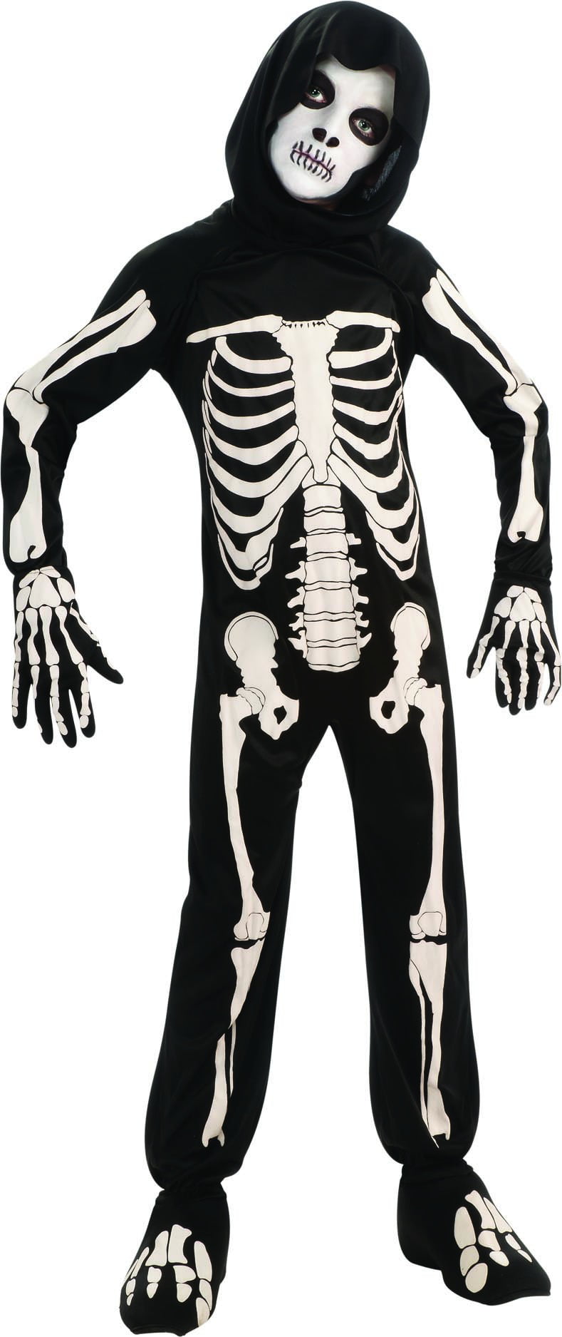 Skeleton Hooded Jumpsuit & Mask Costume Child - Walmart.com