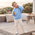 thumbnail image 4 of Grblisyd Boys Waffle Knit Quarter Zip Sweatshirts Long Sleeve Stand Up Collar Pullover Soft Breathable Casual Outfits for Kids, 4 of 6