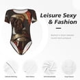 thumbnail image 5 of Lsque Medieval Knight Dog Women's Crew Neck Short Sleeve Bodysuit Basic T Shirts Tops Onesie Adult Cute Pajama-XX-Large, 5 of 8