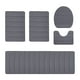 thumbnail image 2 of Juego de alfombras de baño de 5 piezas | Alfombra de baño de vellón de terciopelo antideslizante grande, absorbente de agua, espuma suave, lavable, gruesa, gris oscuro, moderna, 15.7x47.2in,, 2 of 8