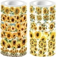 thumbnail image 1 of Cinta adhesiva de girasol para enmascarar, 12 estilos, 16.4 pies, rollos decorativos para envolver regalos con plantas de verano, 1 of 9