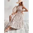 thumbnail image 4 of Floral Printed Panelled Sleeveless A-Line Maxi Dress for Women, 4 of 10