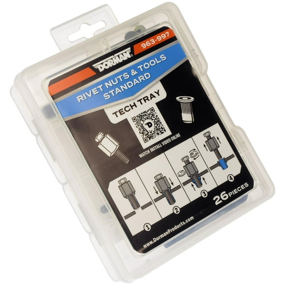 Kit de herramientas Rivet Nuts Dorman 963-997, juego de 26 piezas