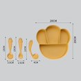 thumbnail image 2 of Baby Plate Tableware Utensils Baby Bowl Anti-Deformed with Fork Yellow, 2 of 4