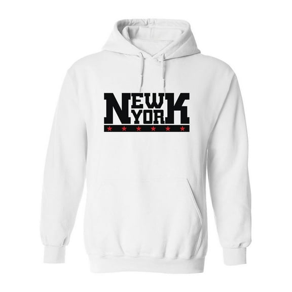 New York With Red Stars Hoodie Men -Image by Shutterstock, Male Small