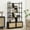 Black, variant on 71-Inch 5-Tier Tall Bookshelf with Open Display Shelves, Rattan and Metal Frame Bookcase with Storage, Multi-Use for Living Room, Bedroom,Natural Wood Color