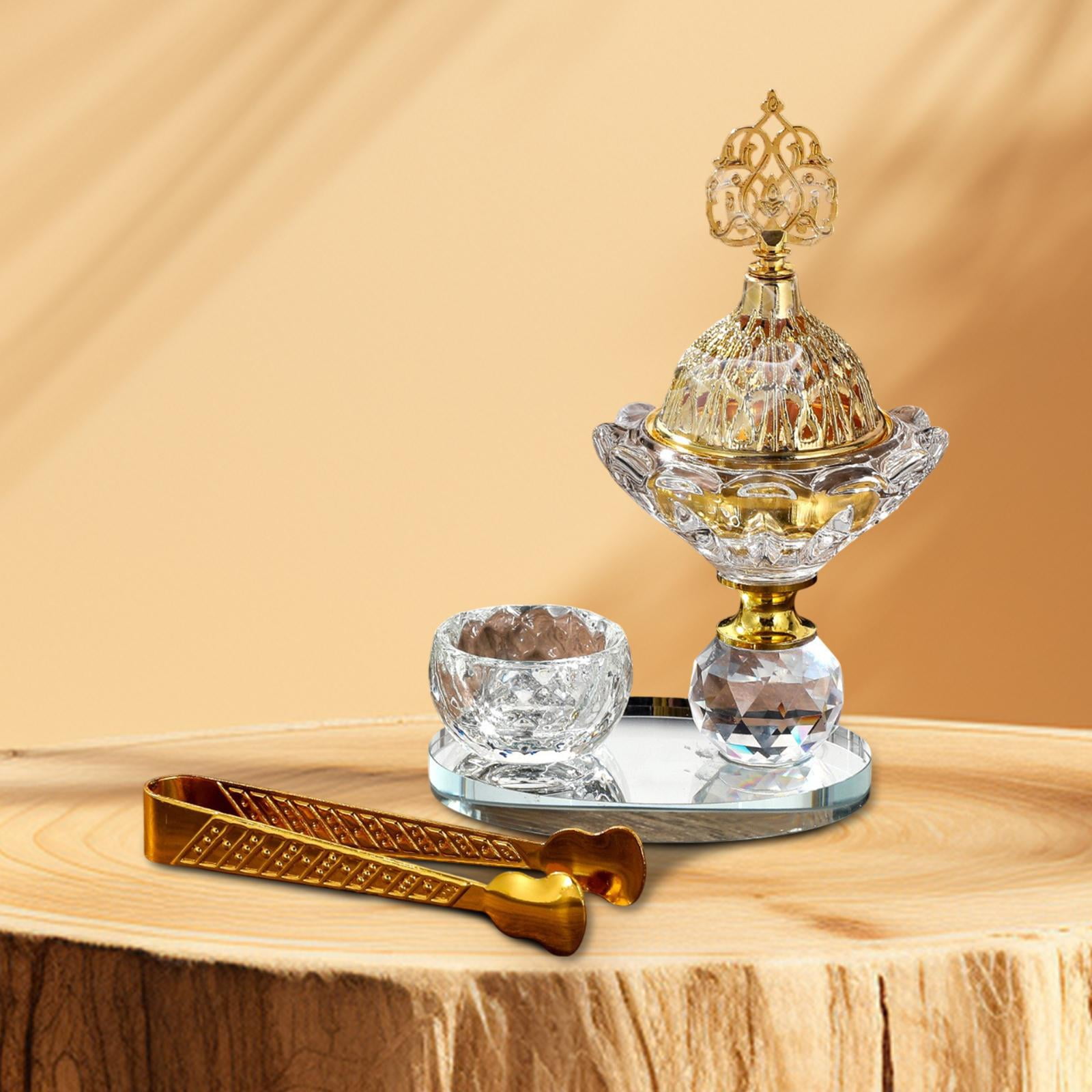 Zxpjkyu Glass Arabic Incense Burner Censer Modern Aroma Ornament Incense Cone Holder for