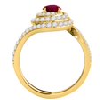thumbnail image 3 of Aonejewelry 1.60 Ct. Ttw Interwined Design Diamond and Created Ruby Ring In 14k Yellow Gold, 3 of 4