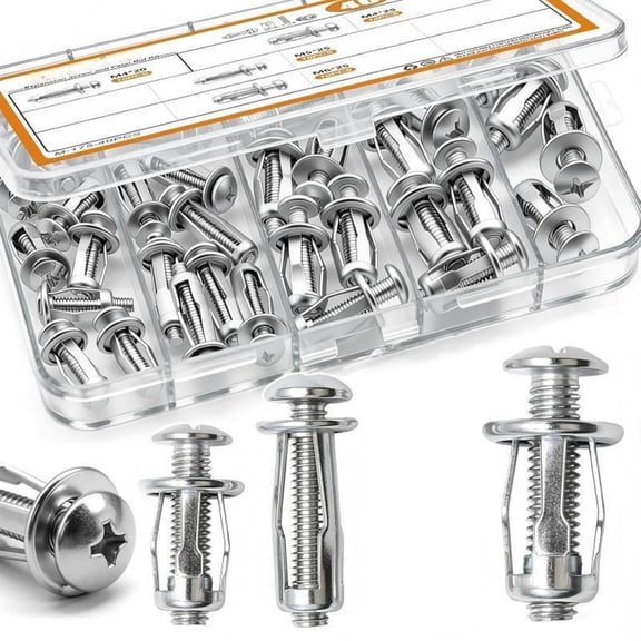 NovaSyrma Button Rivet Locking Nuts Set, 30/60 Pack Multi-Size Threaded Rivet Inserts, Threaded Fasteners for Thin Metal Panels, Automotive Maintenance & Home DIY Repair