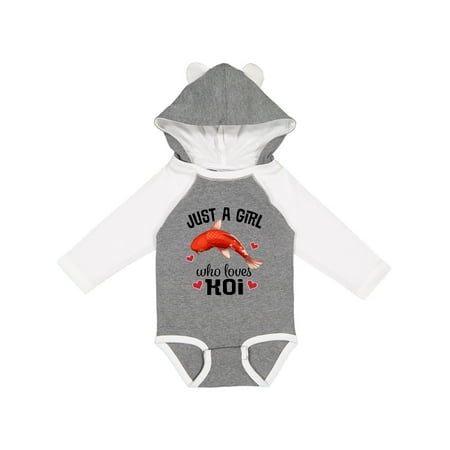 

Inktastic Just A Girl Who Loves Koi Fish Gift Baby Girl Long Sleeve Bodysuit