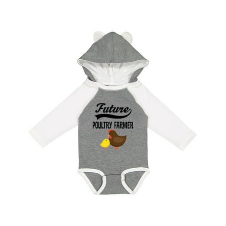 

Inktastic Future Poultry Farmer Chicken Raising Gift Baby Boy or Baby Girl Long Sleeve Bodysuit