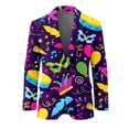 thumbnail image 4 of YOIAVAIOY Mardi Gras Blazer for Men Corduroy Holiday Funny Printed Suit Jackets Carnival Party Formal Office Blazers with Pocket Purple XL, 4 of 5