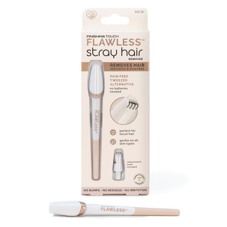 Finishing Touch Flawless Stray Hair Remover, Precise Micro-Blade Hair Removal Tool, Designed To Painlessly Cut Stray Hairs From Chin And Lips To Fingers And Toes, For All Skin Types