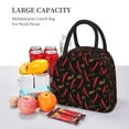 thumbnail image 5 of Yiaed Hot Chili Print Lunch Bag Adult Insulated Lunch Box, Leakproof Cooler Food Lunch Containers Reusable High Capacity Lunch Tote Bags-One Size, 5 of 6