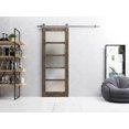 thumbnail image 4 of Slab Barn Door Panel 42 x 96 inches | Quadro 4002 Cognac Oak with Frosted Glass | Sturdy Finished Interior Doors | Pocket Closet Sliding, 4 of 5