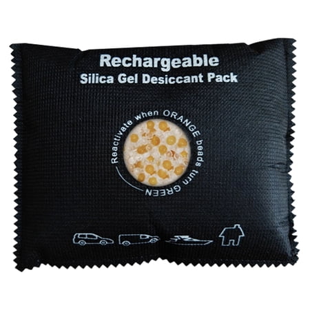 HWHCGZ 1Pc Reusable Microwave Fast Reactivated Desiccant Packets Large for Gun Safe Closet Basement Garage Storage Moisture Absorber Bag Black 400g