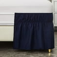 thumbnail image 4 of Siloon Navy bule Bed Skirt Queen 15 Inch Drop,Elastic Bed Skirts Queen Size Dust Ruffle,Bedskirt for Adjustable Bed Base,Easy to Install Machine Washable, 4 of 7