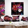 thumbnail image 4 of Designart Tiger and Woman Colorful Faces - Abstract Throw Pillow - 18x18, 4 of 5