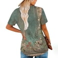 thumbnail image 3 of IROINNID Women's Printed Fake Two Piece Blouse Short Sleeve Round Neck Tops,Summer Fashion Casual Tops,Trendy 2025 Design(Mint Green#4,), 3 of 6