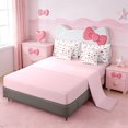 thumbnail image 3 of Erosebridal Cartoon Cute Flower Kids 7-Piece Twin Bedding Sets,Red Kawaii Cherry Bowknot Bedding Comforter Set For Kids,Pink Reversible, 3 of 7