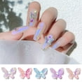 thumbnail image 2 of UDIYO 8Pcs Nail Rhinestone Exquisite DIY Lightweight Double Layer Butterfly Nail Ornament for Women, 2 of 7