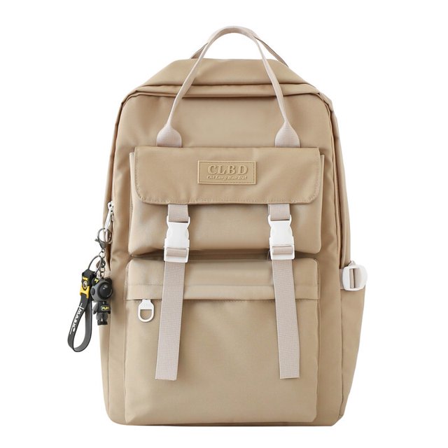 Backpack Personality Commute Simple Preppy Schoolbag Khaki As described