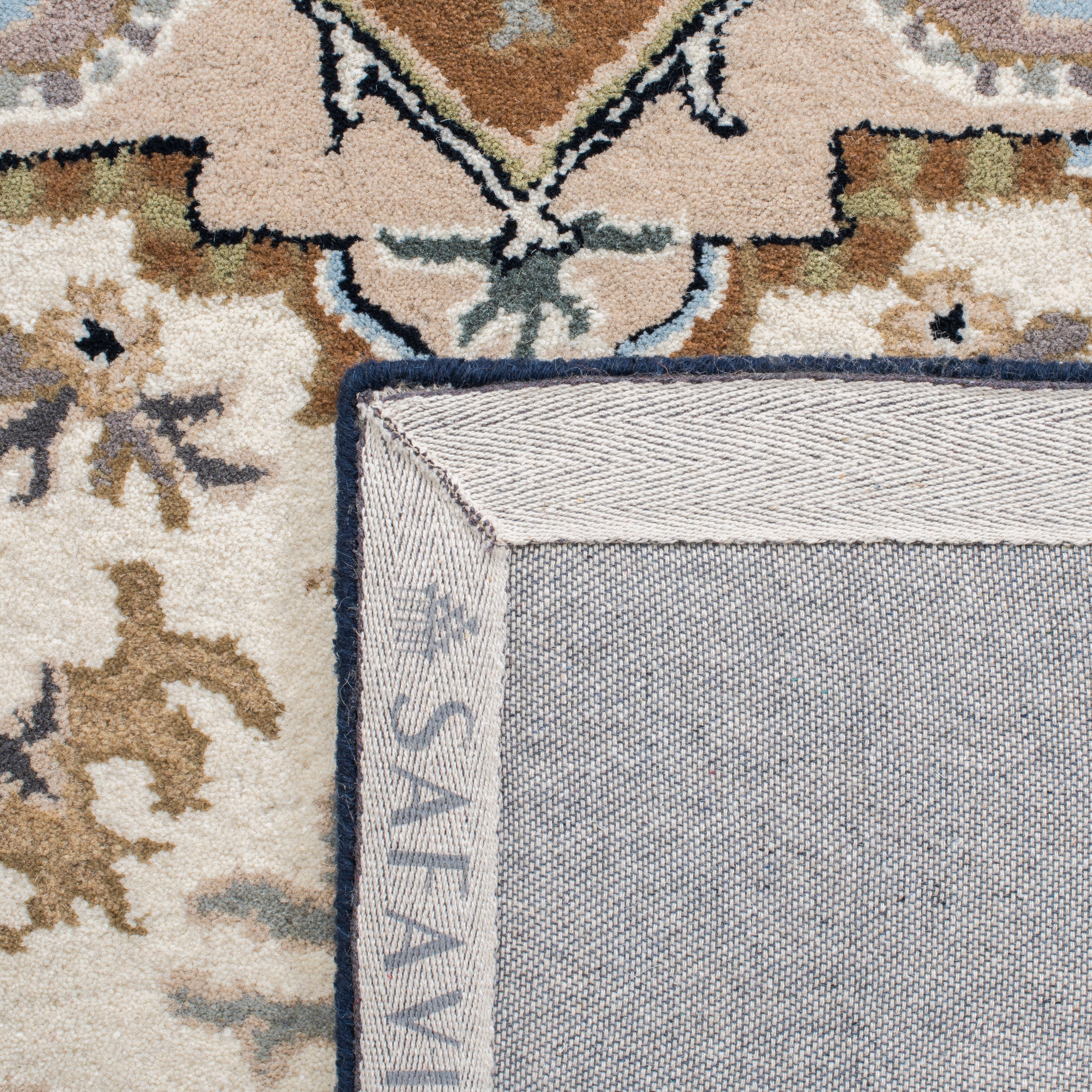 Safavieh Heritage York Oriental Wool Area Rug, Beige/Navy, 4' x 4' Square