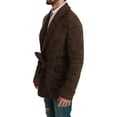 thumbnail image 3 of Dolce & Gabbana Brown Checkered Wool Robe Coat  Wrap Jacket, 3 of 5