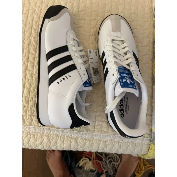 Ad-id-as MENS SAMOA SNEAKERS SHOES # 675033 WHITE BLACK Size 10 new in box NWT