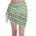 thumbnail image 2 of Bingfone Light Green Squares Women's Sarong Swimsuit Cover Ups Bathing Suit Coverups Chiffon Beach Wrap Skirts, 2 of 7