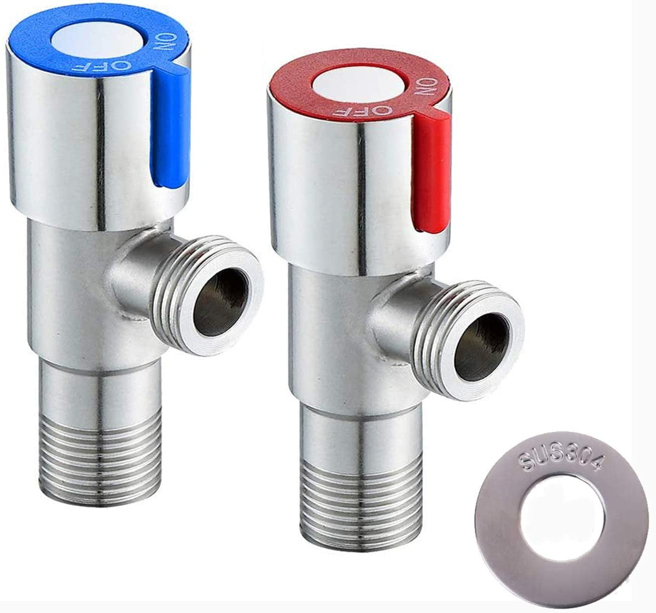 pieces stainless steel corner valve sink wall connection bathroom hot