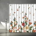 thumbnail image 2 of Wildflower Floral Shower Curtain Flower Botanical Boho Nature Blossom Watercolor Plant Fabric Home Bathroom Decor Set with Hooks（36" WX70 H）, 2 of 3