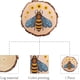 thumbnail image 3 of Rodajas de madera redondas naturales con estampado de girasoles y abejas, de 4,3 pulgadas, sin perforar, para troncos de árbol, posavasos, decoración artística, adornos navideños., 3 of 7