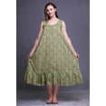 thumbnail image 4 of Bimba Dusty Green Floral Artistic Sleeveless Night Gown For Womens Cotton Printed Nightwear Ladies Sleepwear Large, 4 of 6
