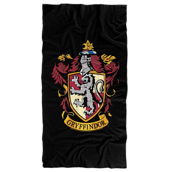 Harry Potter Gryffindor Crest Black Officially Licensed Beach Towel 30' X 60'