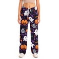 thumbnail image 4 of Fabrcox Halloween Women's Pajama Pants Ghost Pumpkin Witch Sleep Pants for Women Fall Winter Festival Soft Women Lounge Pants Purple XL, 4 of 6