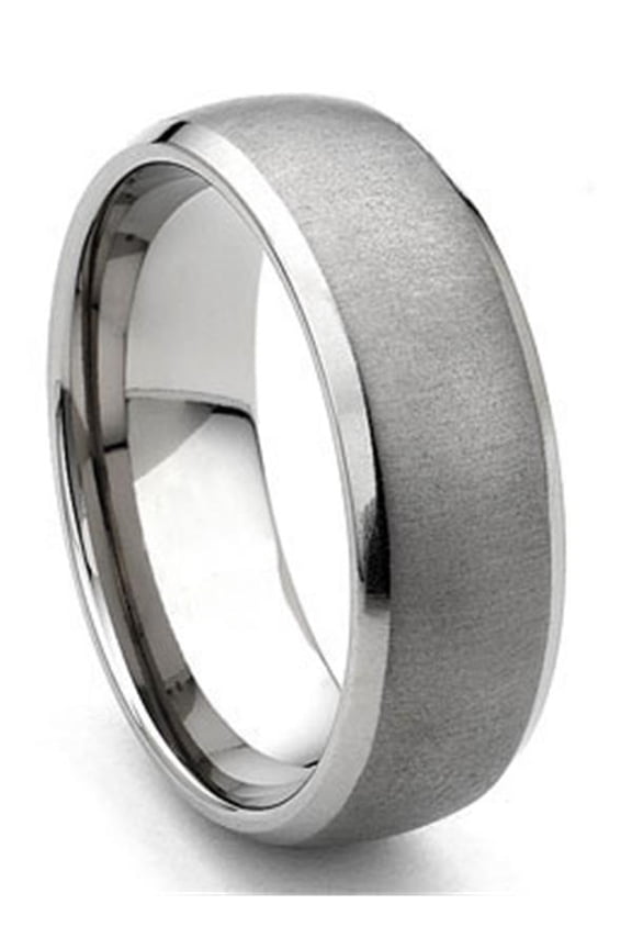 Tungsten Carbide Horizontal Satin Finish Wedding Band Ring Sz 9.5